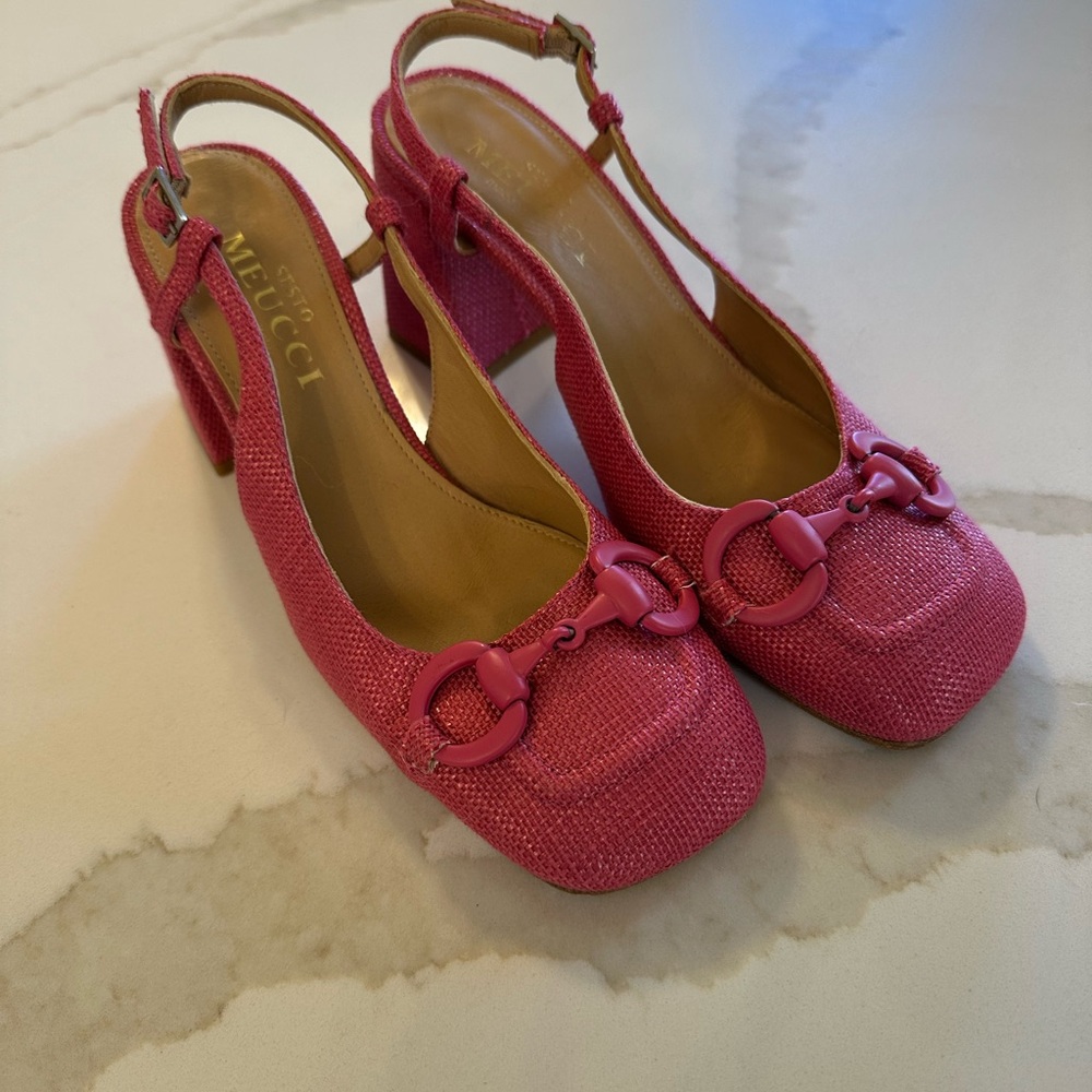 Sesto Meucci Pink Sling Back Heels
